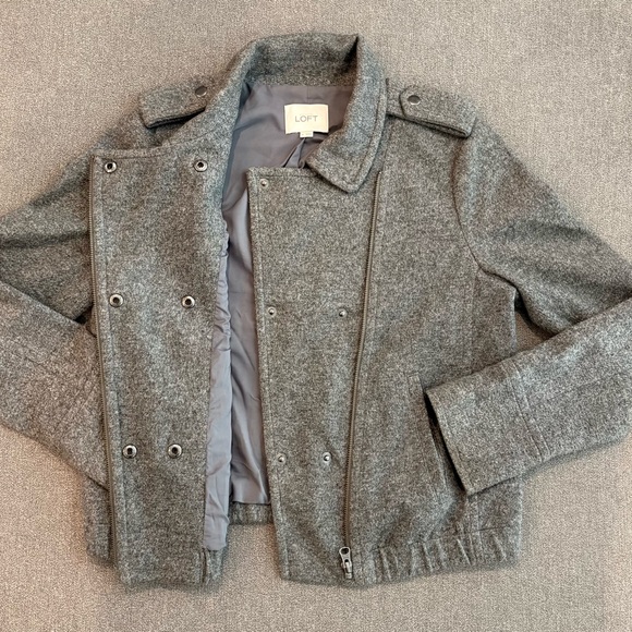 LOFT Ann Taylor Women's Charcoal Pea Coat Style Jacket - M - Picture 2 of 8